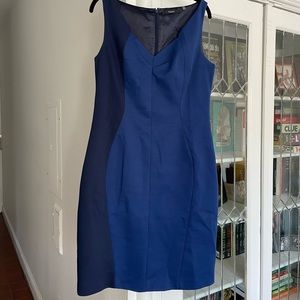 Tahari Blue color-blocked sheath dress
